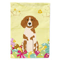 Easter Eggs Brittany Spaniel House Flag 28x40 Porch Sleeve Pole Decorative Outside Yard Banner Artwork Wall Hanging, Polyester