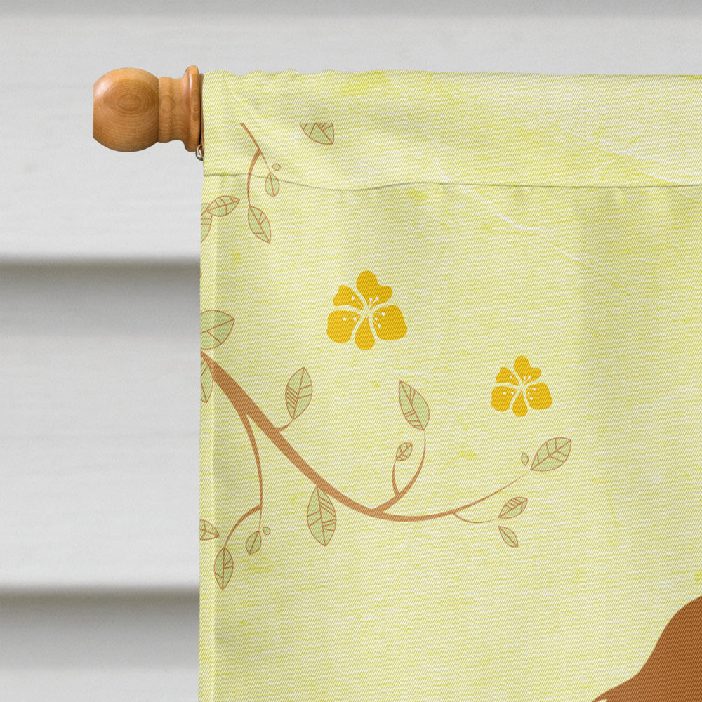 Easter Eggs Brittany Spaniel House Flag 28x40 Porch Sleeve Pole Decorative Outside Yard Banner Artwork Wall Hanging, Polyester