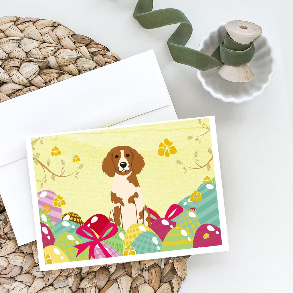 Easter Eggs Brittany Spaniel Greeting Cards Pack of 8 Blank Cards with Envelopes Whimsical A7 Size 5x7