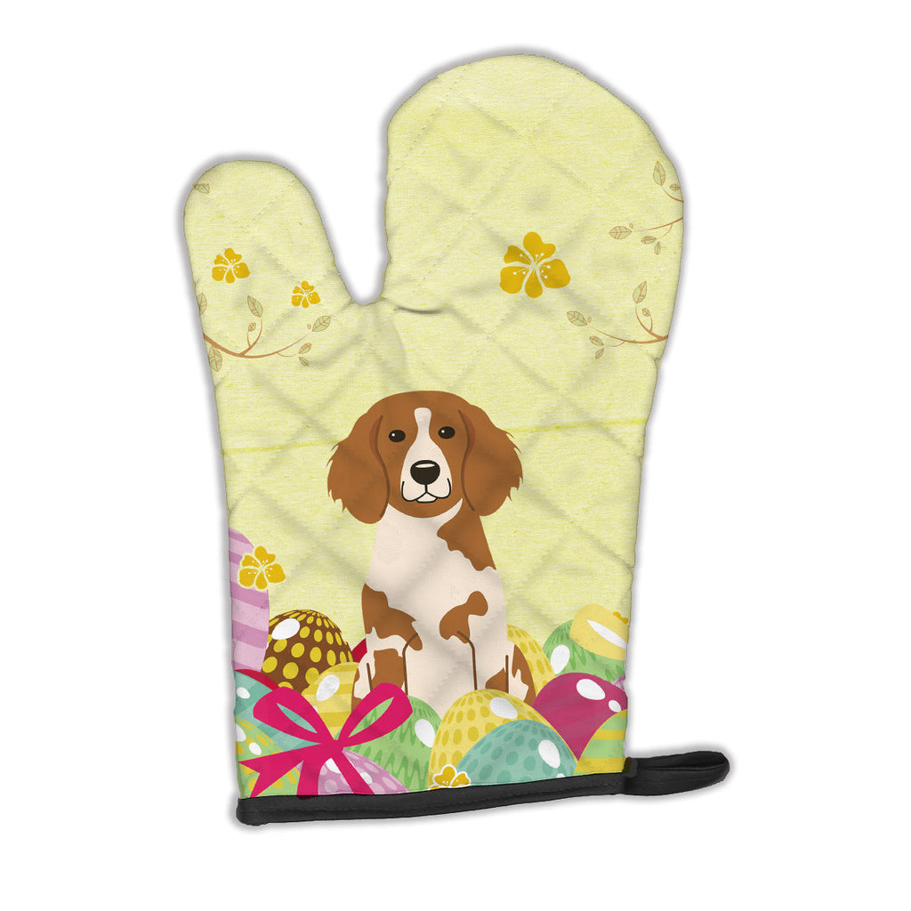 Easter Eggs Brittany Spaniel Oven Mitt Heat Resistant Thick Oven Mitt for Hot Pans and Oven, Kitchen Mitt Protect Hands, Cooking Baking Glove