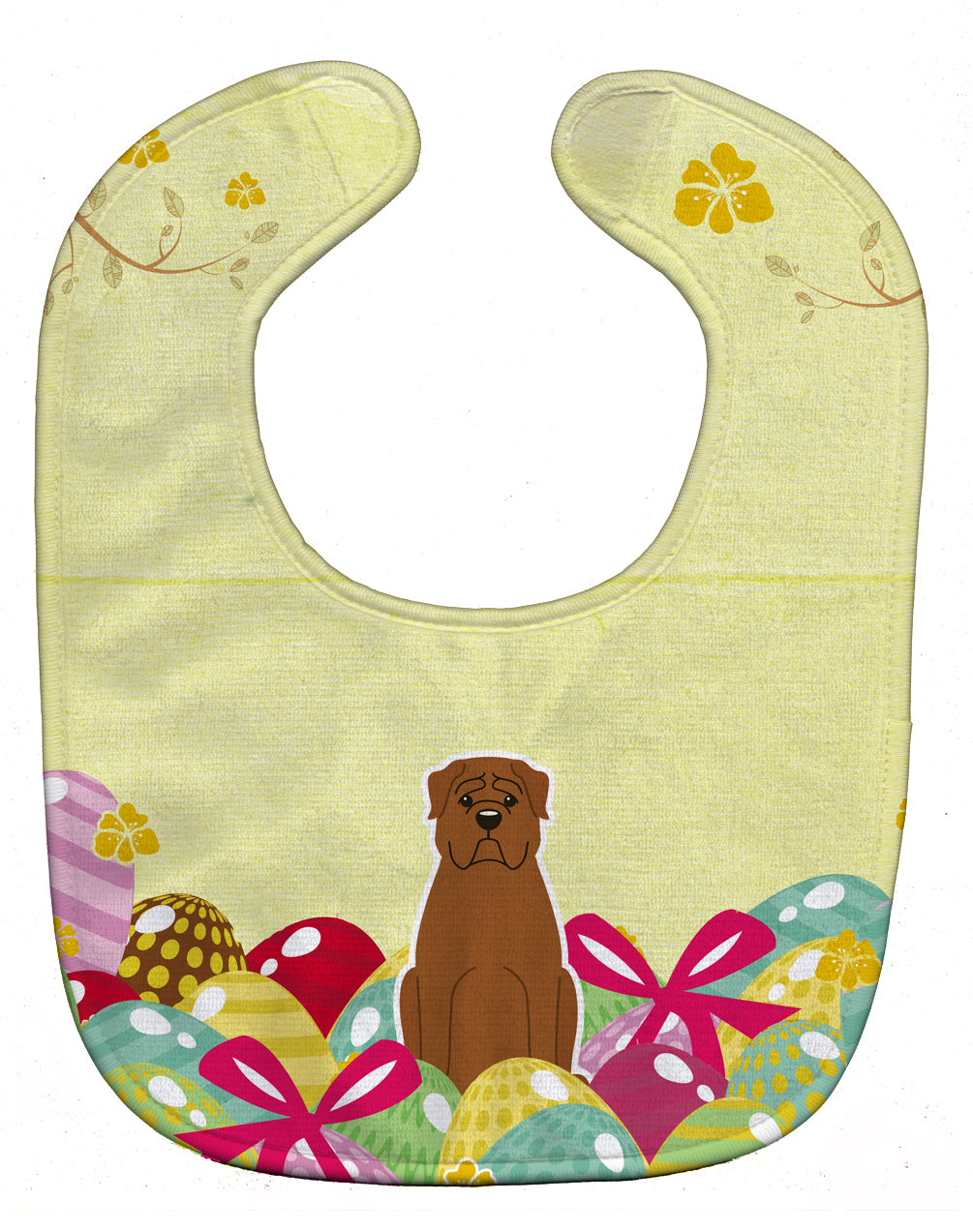 Easter Eggs Dogue de Bourdeaux Baby Bib Easy-Clean Baby Bib Baby Feeding Accessory Baby Mealtime Essential, 10 x 13, Multicolor