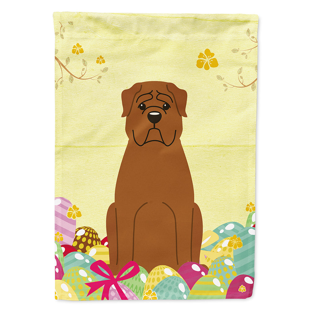 Easter Eggs Dogue de Bourdeaux House Flag 28x40 Porch Sleeve Pole Decorative Outside Yard Banner Artwork Wall Hanging, Polyester