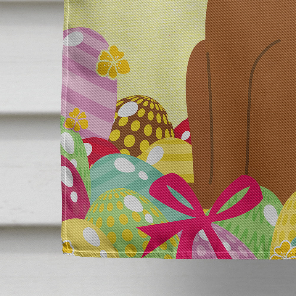 Easter Eggs Dogue de Bourdeaux House Flag 28x40 Porch Sleeve Pole Decorative Outside Yard Banner Artwork Wall Hanging, Polyester