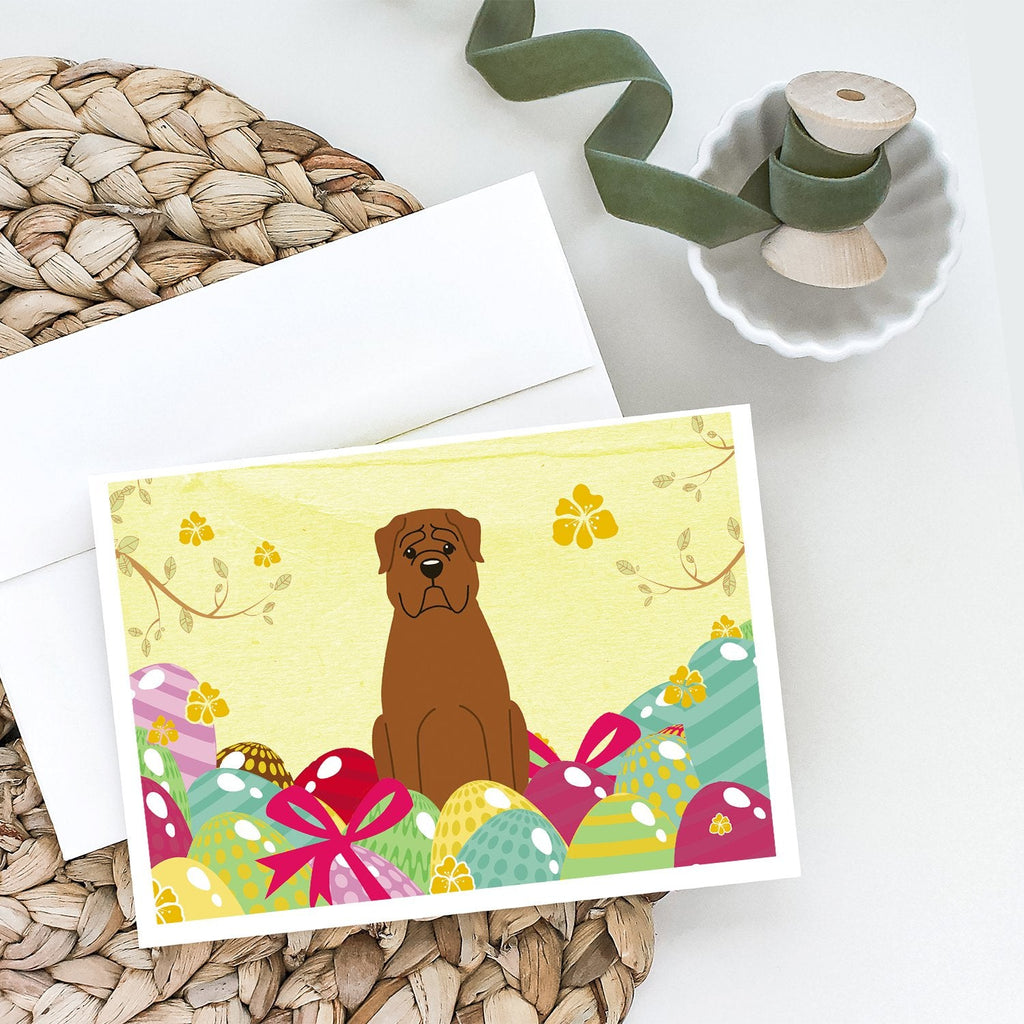 Easter Eggs Dogue de Bourdeaux Greeting Cards Pack of 8 Blank Cards with Envelopes Whimsical A7 Size 5x7