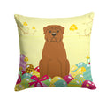 Easter Eggs Dogue de Bourdeaux Decorative Throw Pillow 14x14 Indoor Outdoor Accent Cushion, Fabric Cover with Insert for Sofa, Bed, Porch & Living Room
