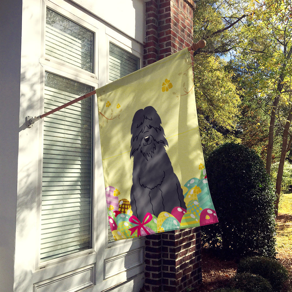 Easter Eggs Bouvier des Flandres House Flag 28x40 Porch Sleeve Pole Decorative Outside Yard Banner Artwork Wall Hanging, Polyester