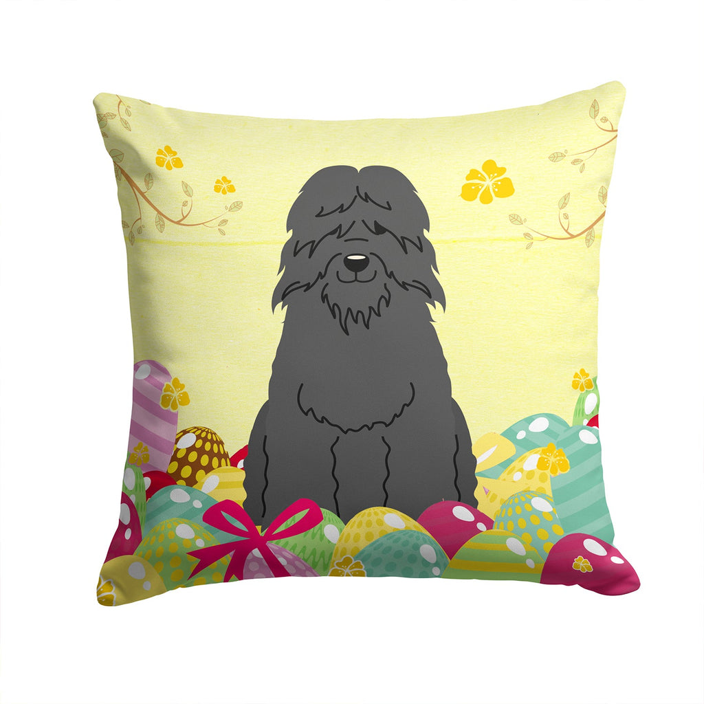 Easter Eggs Bouvier des Flandres Decorative Throw Pillow 14x14 Indoor Outdoor Accent Cushion, Fabric Cover with Insert for Sofa, Bed, Porch & Living Room