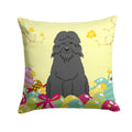 Easter Eggs Bouvier des Flandres Decorative Throw Pillow 14x14 Indoor Outdoor Accent Cushion, Fabric Cover with Insert for Sofa, Bed, Porch & Living Room