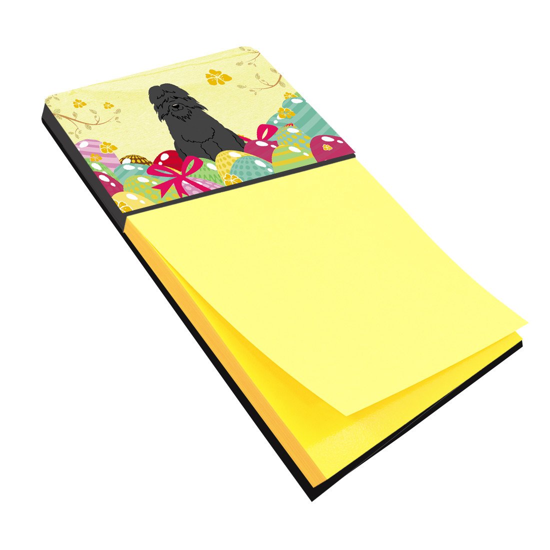 Easter Eggs Bouvier des Flandres Watercolor Sticky Note Holder Refillable Dispenser Desk Accessory 3x3 Pad Gift