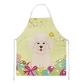 Easter Eggs Bichon Frise Apron Cooking Kitchen Server Baking Crafts Gardening for Adult Women Men, Unisex, Large, Multicolor