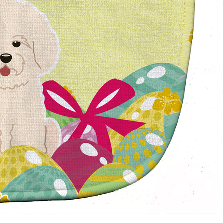 Easter Eggs Bichon Frise Baby Bib Easy-Clean Baby Bib Baby Feeding Accessory Baby Mealtime Essential, 10 x 13, Multicolor