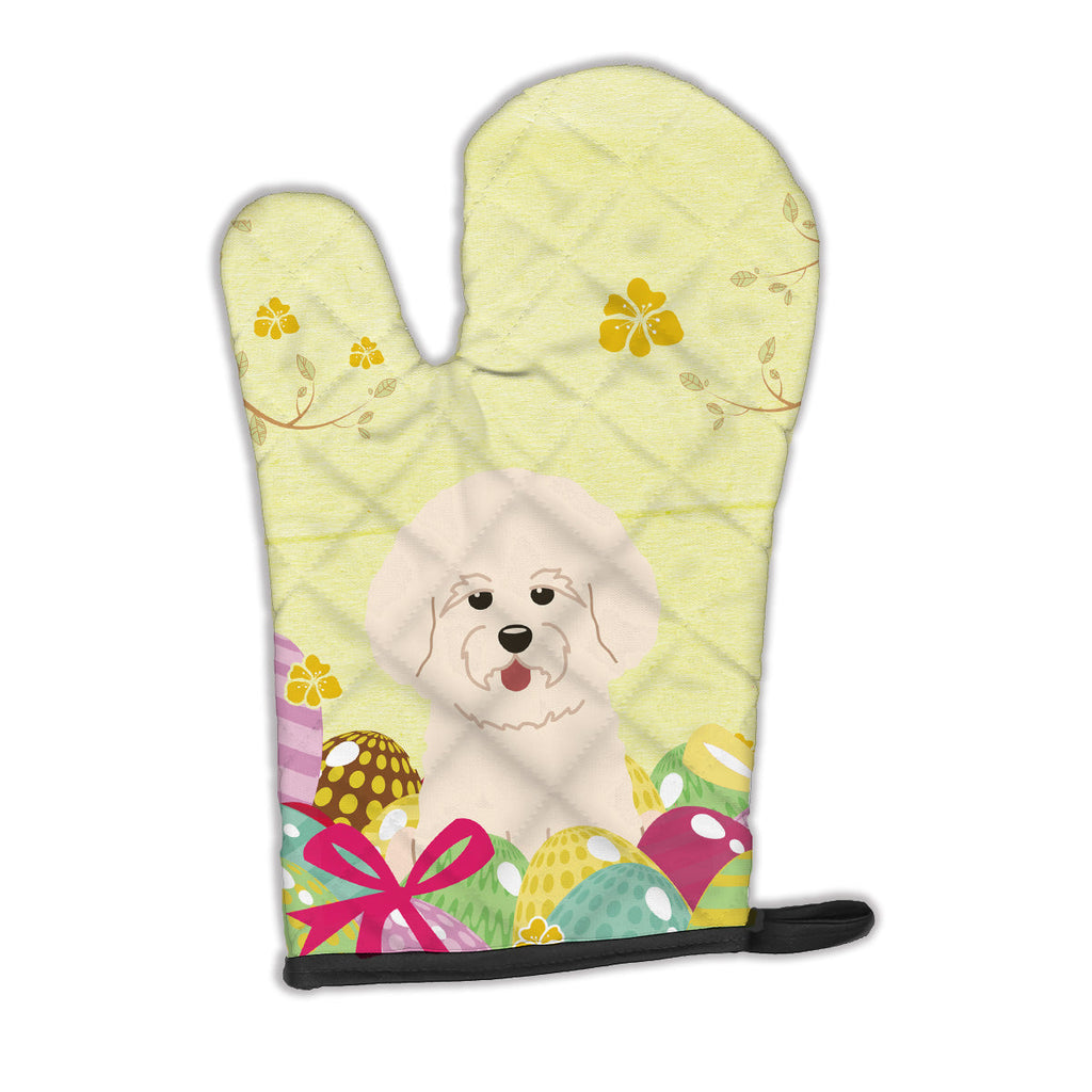 Easter Eggs Bichon Frise Oven Mitt Heat Resistant Thick Oven Mitt for Hot Pans and Oven, Kitchen Mitt Protect Hands, Cooking Baking Glove