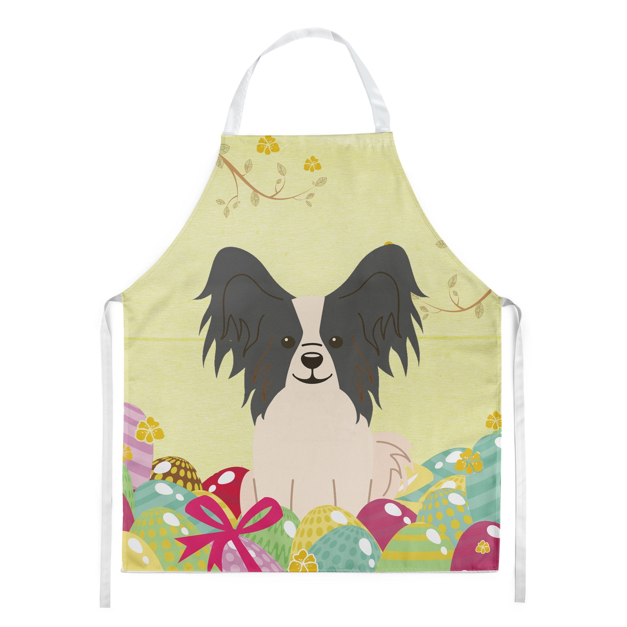 Easter Eggs Papillon Black White Apron Cooking Kitchen Server Baking Crafts Gardening for Adult Women Men, Unisex, Large, Multicolor