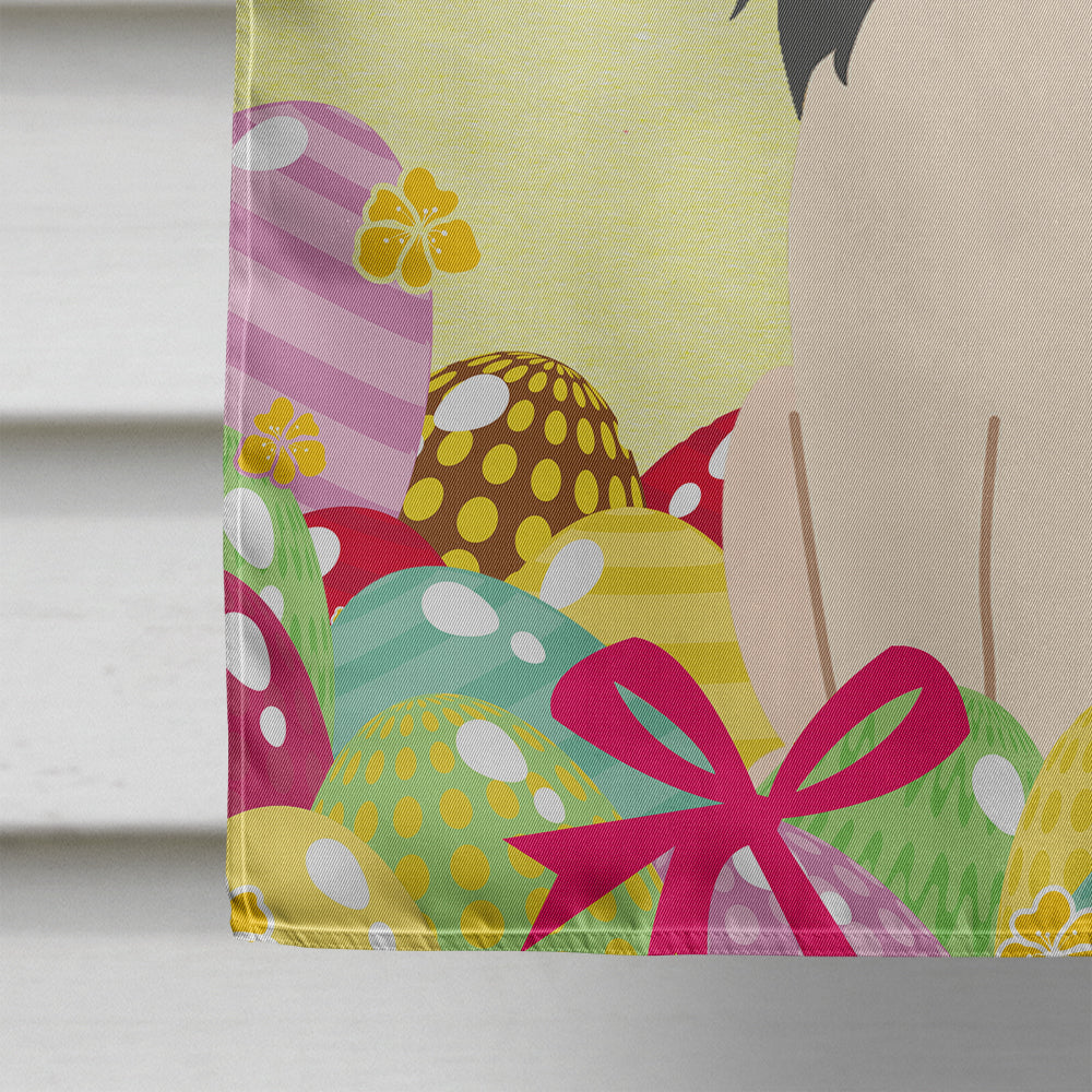 Easter Eggs Papillon Black White House Flag 28x40 Porch Sleeve Pole Decorative Outside Yard Banner Artwork Wall Hanging, Polyester