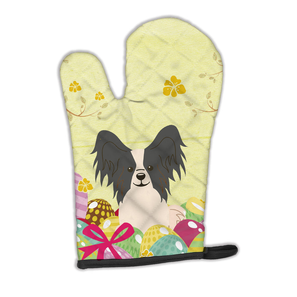 Easter Eggs Papillon Black White Oven Mitt Heat Resistant Thick Oven Mitt for Hot Pans and Oven, Kitchen Mitt Protect Hands, Cooking Baking Glove