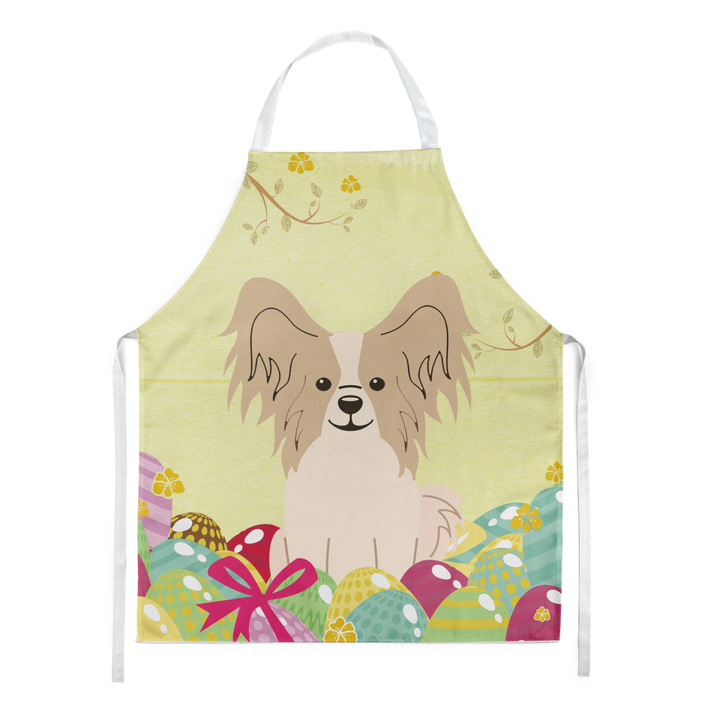 Easter Eggs Papillon Sable White Apron Cooking Kitchen Server Baking Crafts Gardening for Adult Women Men, Unisex, Large, Multicolor