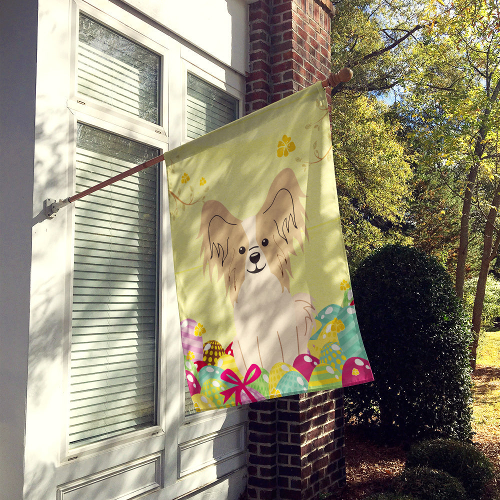 Easter Eggs Papillon Sable White House Flag 28x40 Porch Sleeve Pole Decorative Outside Yard Banner Artwork Wall Hanging, Polyester