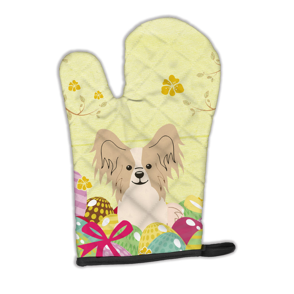 Easter Eggs Papillon Sable White Oven Mitt Heat Resistant Thick Oven Mitt for Hot Pans and Oven, Kitchen Mitt Protect Hands, Cooking Baking Glove