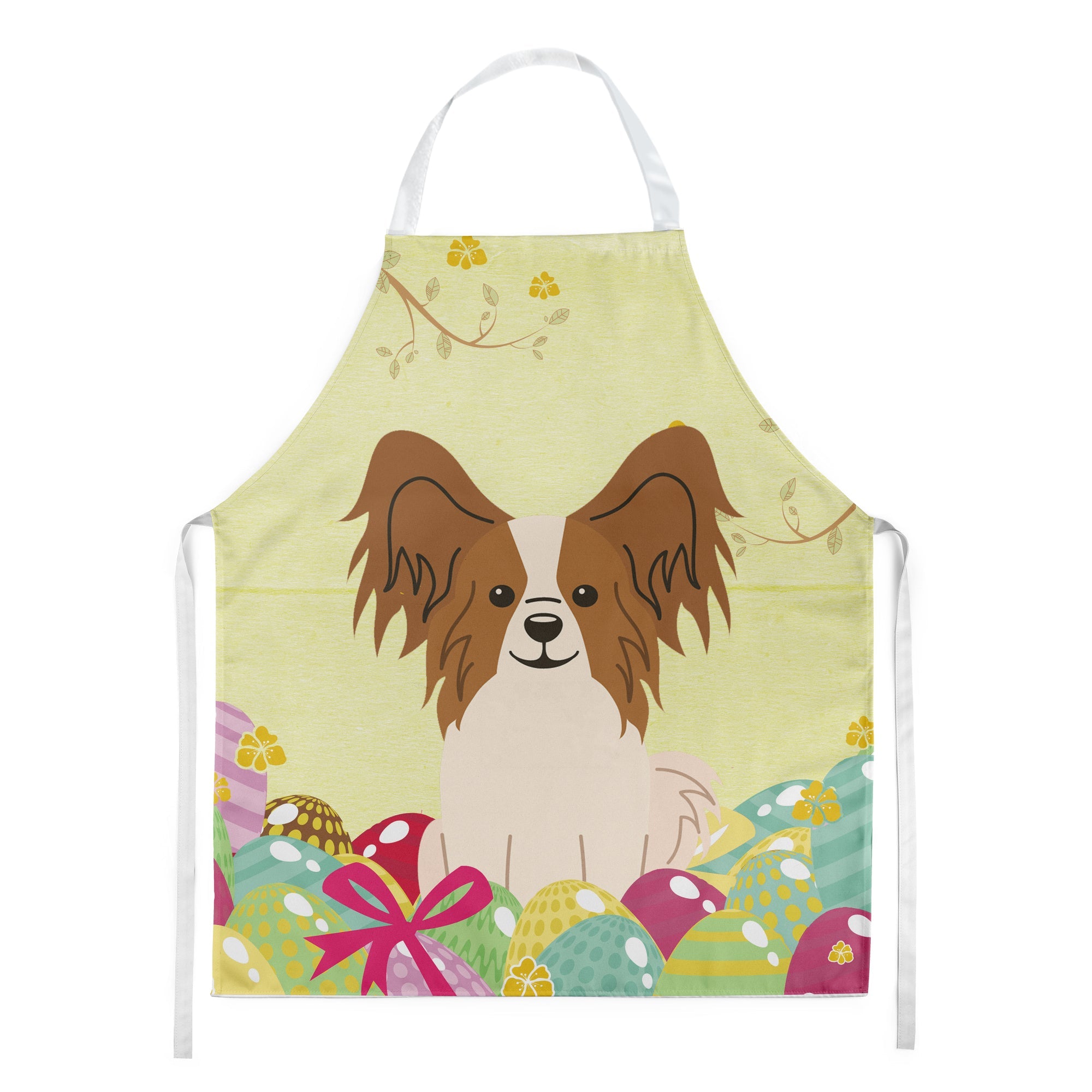 Easter Eggs Papillon Red White Apron Cooking Kitchen Server Baking Crafts Gardening for Adult Women Men, Unisex, Large, Multicolor