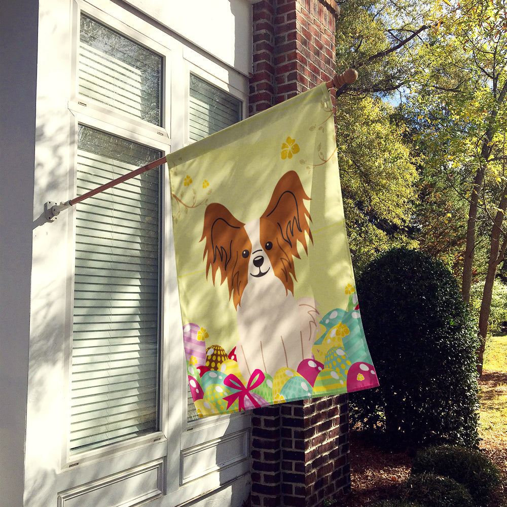 Easter Eggs Papillon Red White House Flag 28x40 Porch Sleeve Pole Decorative Outside Yard Banner Artwork Wall Hanging, Polyester