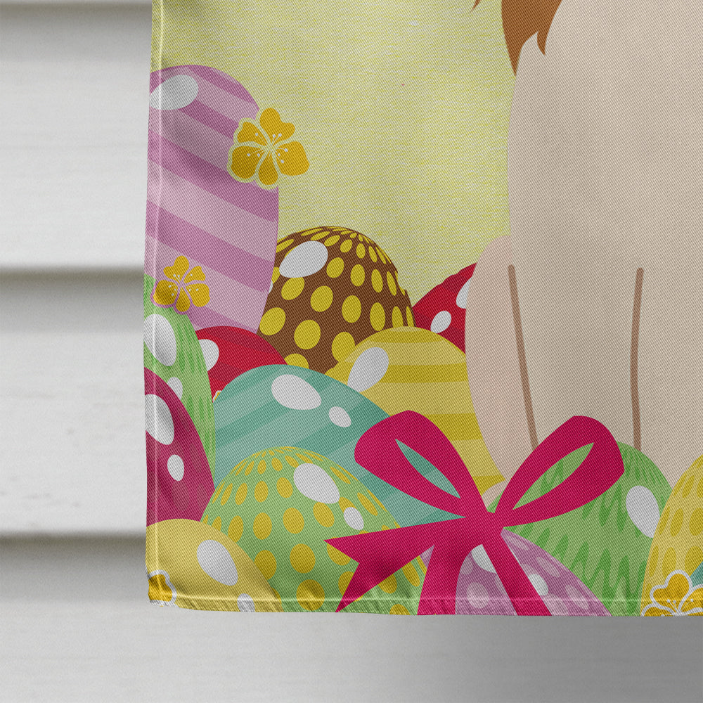 Easter Eggs Papillon Red White House Flag 28x40 Porch Sleeve Pole Decorative Outside Yard Banner Artwork Wall Hanging, Polyester