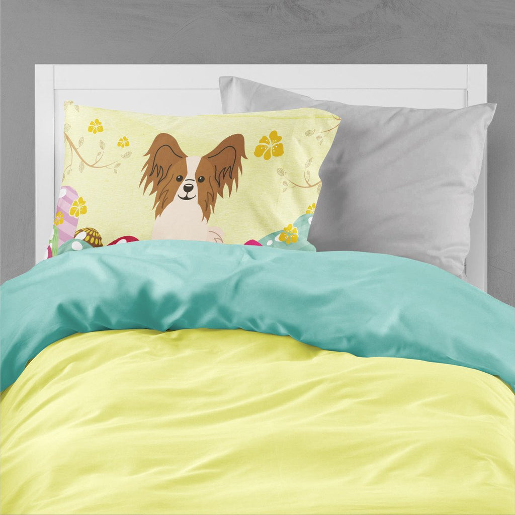 Easter Eggs Papillon Red White Standard Pillowcase Lightweight Super Soft Easy Care Decorative Artwork Pillowcase, Standard