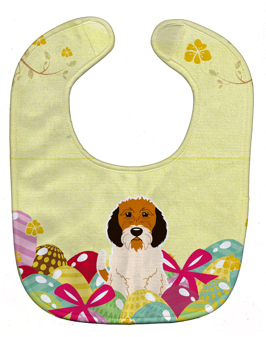 Easter Eggs Petit Basset Griffon Veenden Baby Bib Easy-Clean Baby Bib Baby Feeding Accessory Baby Mealtime Essential, 10 x 13, Multicolor