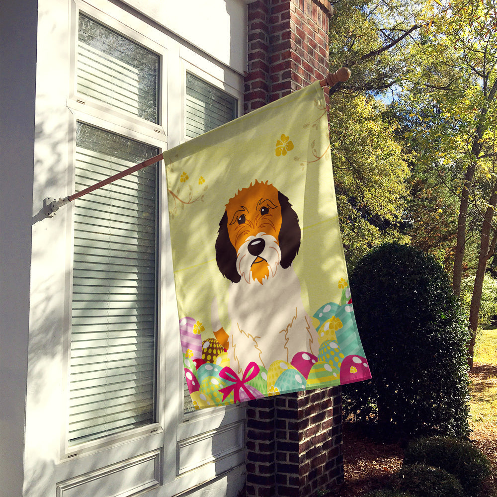 Easter Eggs Petit Basset Griffon Veenden House Flag 28x40 Porch Sleeve Pole Decorative Outside Yard Banner Artwork Wall Hanging, Polyester