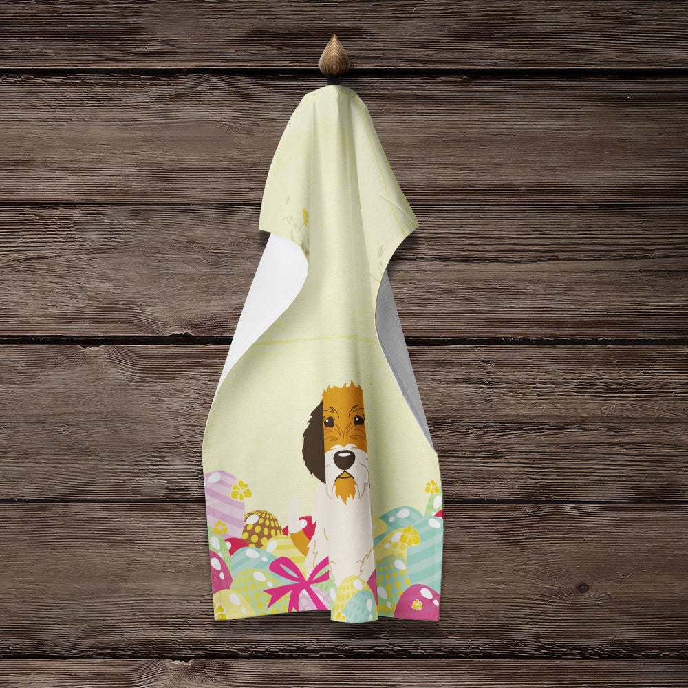 Easter Eggs Petit Basset Griffon Veenden Kitchen Towel Velour Plush Front and Cotton Loop Back Machine Washable