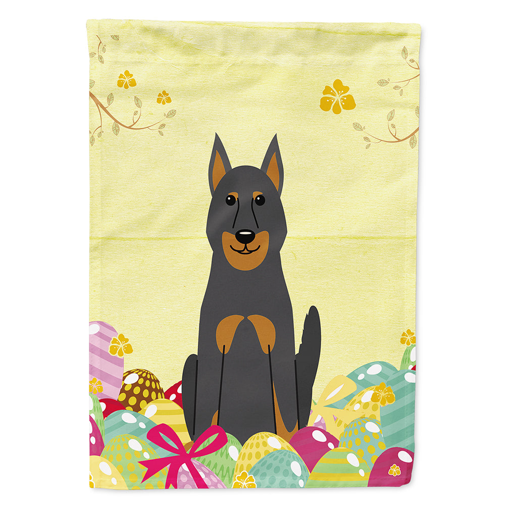 Easter Eggs Beauce Shepherd Dog House Flag 28x40 Porch Sleeve Pole Decorative Outside Yard Banner Artwork Wall Hanging, Polyester
