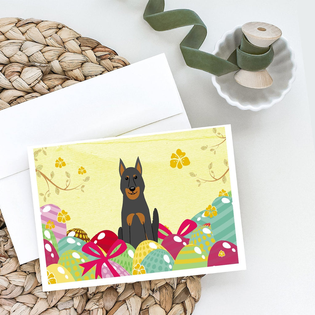 Easter Eggs Beauce Shepherd Dog Greeting Cards Pack of 8 Blank Cards with Envelopes Whimsical A7 Size 5x7