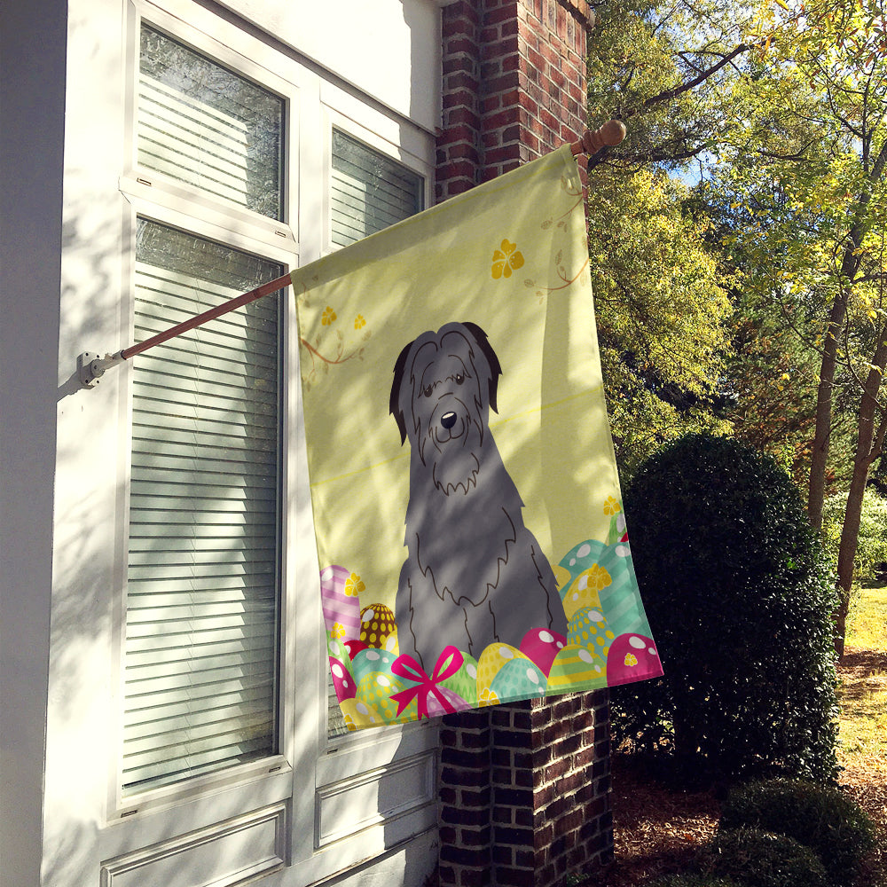 Easter Eggs Briard Black House Flag 28x40 Porch Sleeve Pole Decorative Outside Yard Banner Artwork Wall Hanging, Polyester