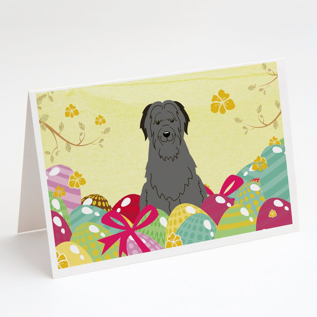 Easter Eggs Briard Black Greeting Cards Pack of 8 Blank Cards with Envelopes Whimsical A7 Size 5x7