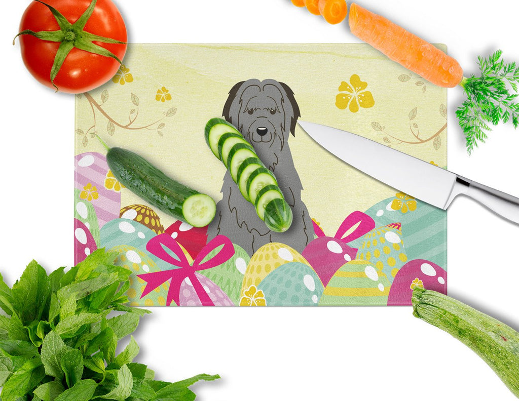 Easter Eggs Briard Black Cutting Board Tempered Glass Kitchen Cutting Surface, Heat Resistant Chopping, Non-Slip Feet, Food Prep & Serving