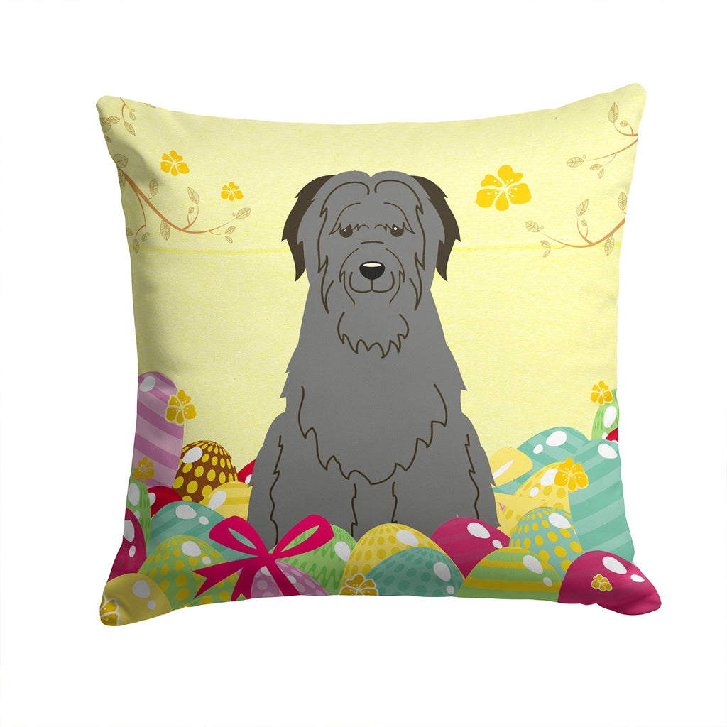 Easter Eggs Briard Black Decorative Throw Pillow 14x14 Indoor Outdoor Accent Cushion, Fabric Cover with Insert for Sofa, Bed, Porch & Living Room
