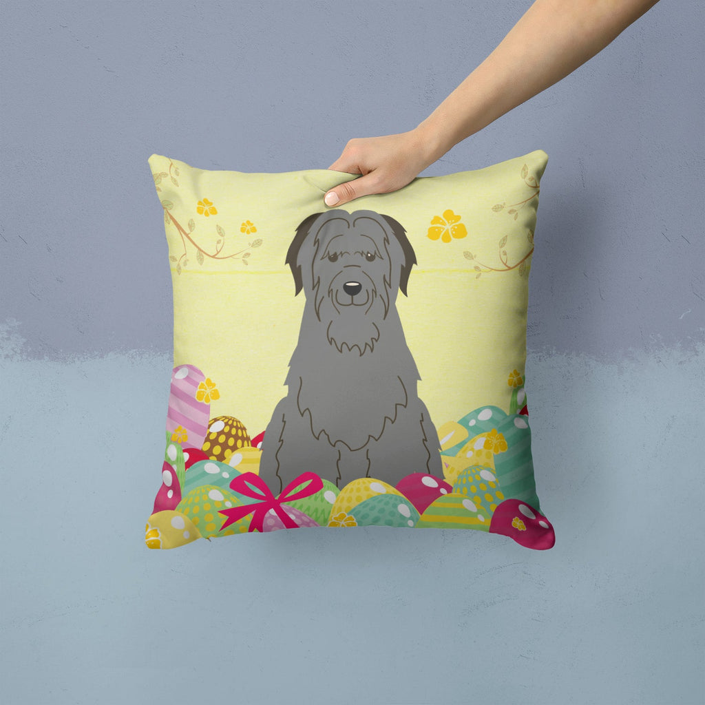 Easter Eggs Briard Black Decorative Throw Pillow 14x14 Indoor Outdoor Accent Cushion, Fabric Cover with Insert for Sofa, Bed, Porch & Living Room