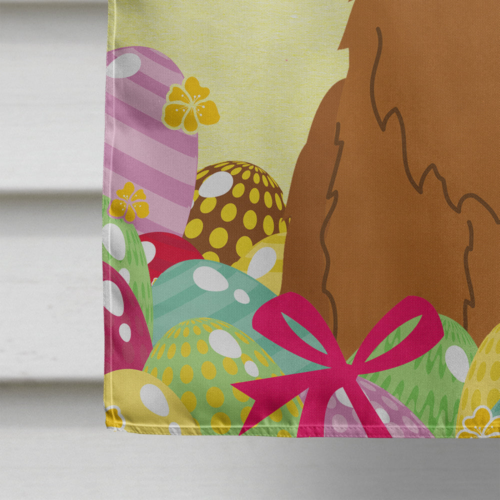 Easter Eggs Briard Brown House Flag 28x40 Porch Sleeve Pole Decorative Outside Yard Banner Artwork Wall Hanging, Polyester