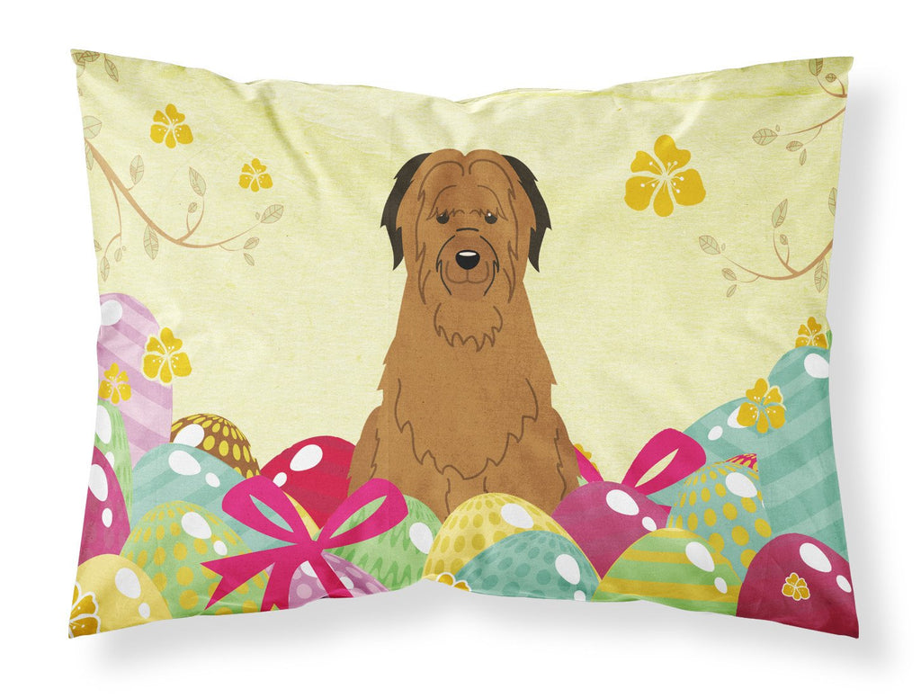 Easter Eggs Briard Brown Standard Pillowcase Lightweight Super Soft Easy Care Decorative Artwork Pillowcase, Standard