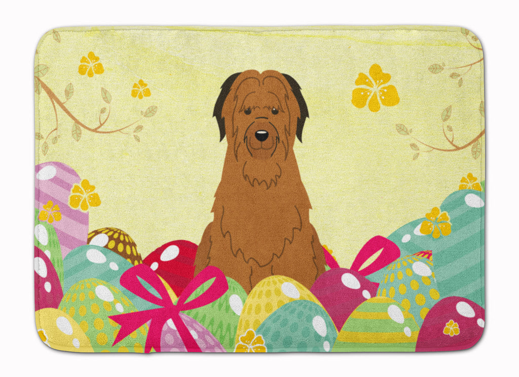 Easter Eggs Briard Brown Memory Foam Kitchen Mat Machine Washable Anti-Fatigue Cushion Comfort Bath or Kitchen Rug