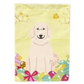 Easter Eggs Great Pyrenese House Flag 28x40 Porch Sleeve Pole Decorative Outside Yard Banner Artwork Wall Hanging, Polyester