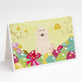 Easter Eggs Great Pyrenese Greeting Cards Pack of 8 Blank Cards with Envelopes Whimsical A7 Size 5x7