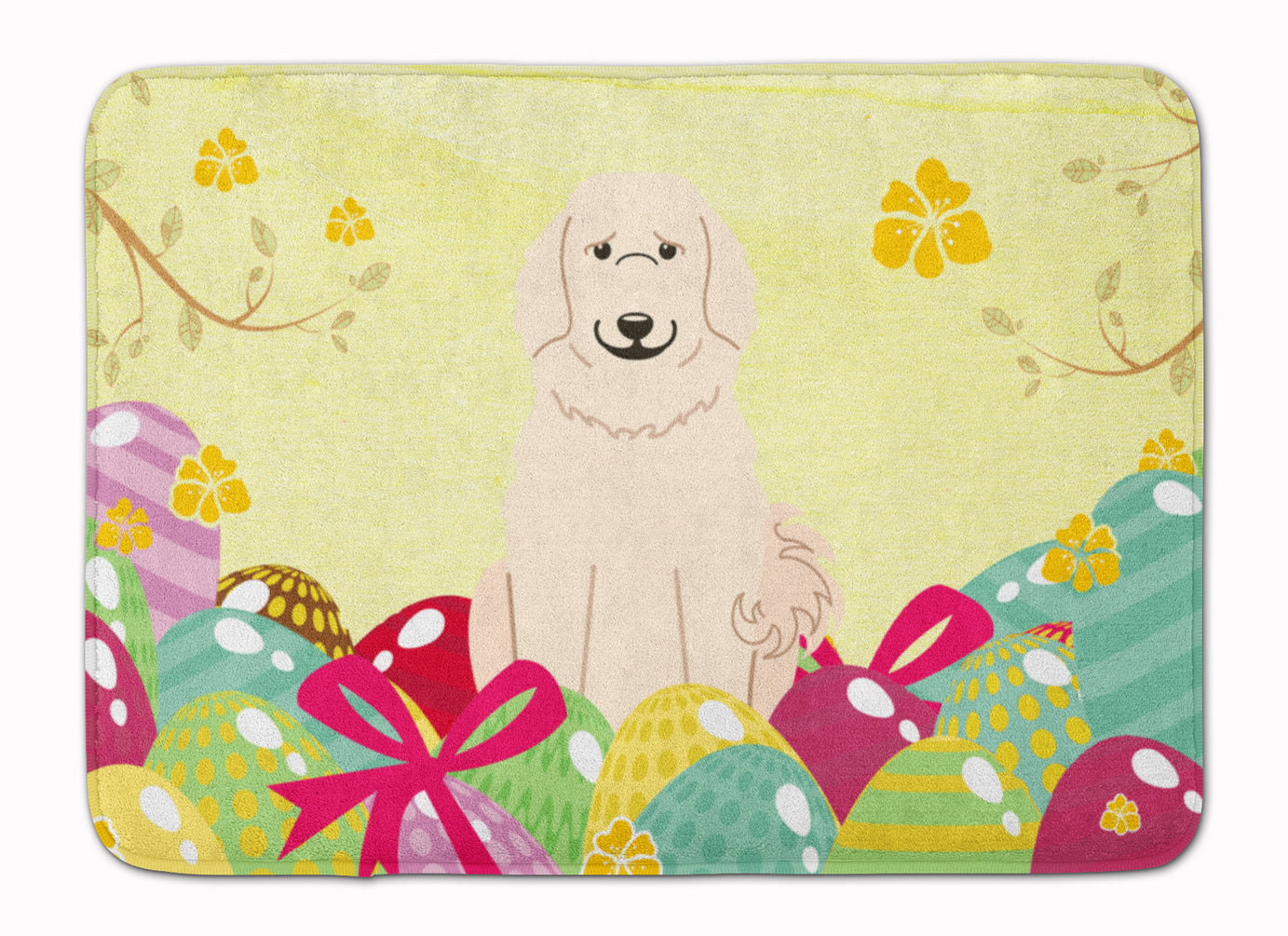 Easter Eggs Great Pyrenese Memory Foam Kitchen Mat Machine Washable Anti-Fatigue Cushion Comfort Bath or Kitchen Rug