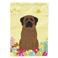 Easter Eggs Bullmastiff House Flag 28x40 Porch Sleeve Pole Decorative Outside Yard Banner Artwork Wall Hanging, Polyester