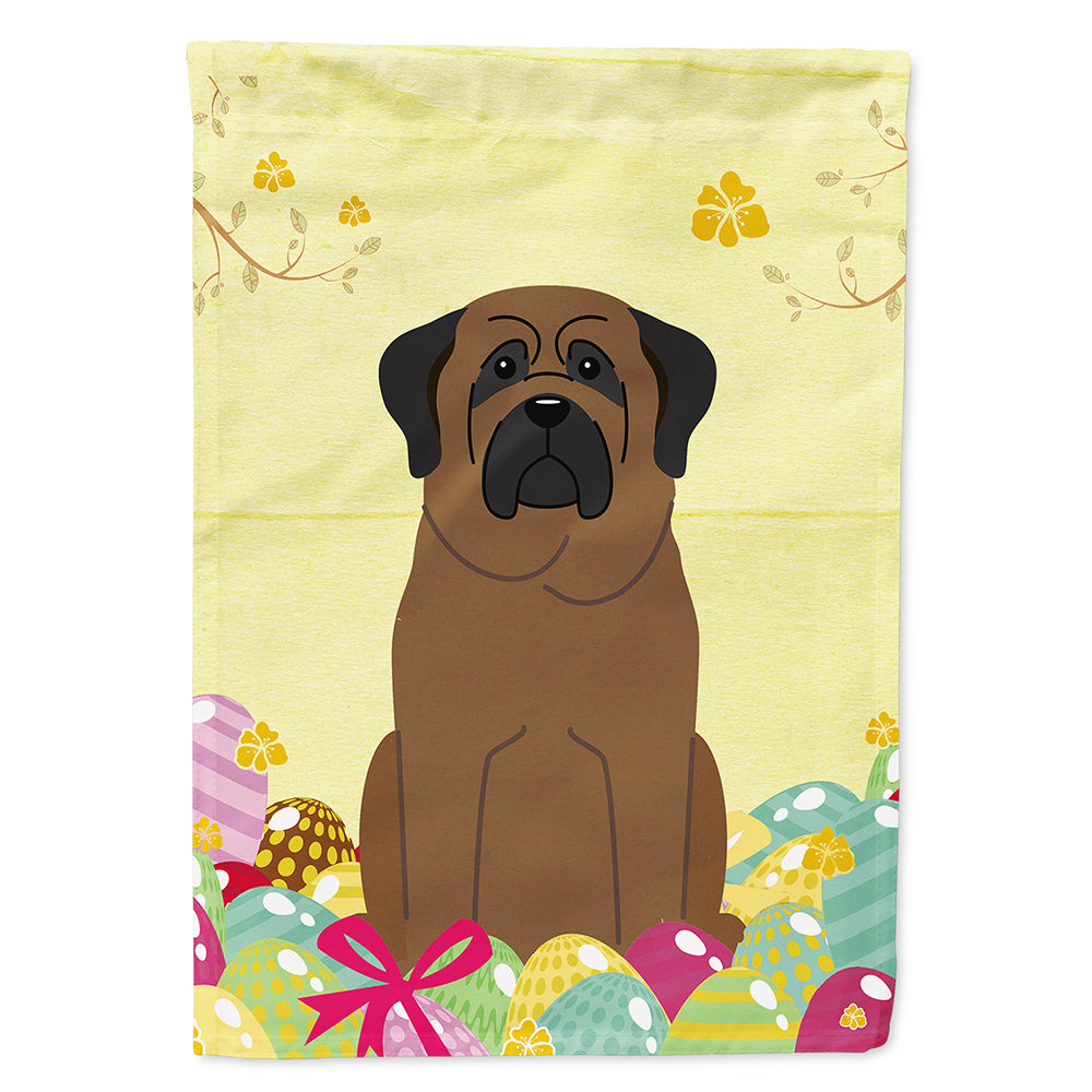 Easter Eggs Bullmastiff House Flag 28x40 Porch Sleeve Pole Decorative Outside Yard Banner Artwork Wall Hanging, Polyester