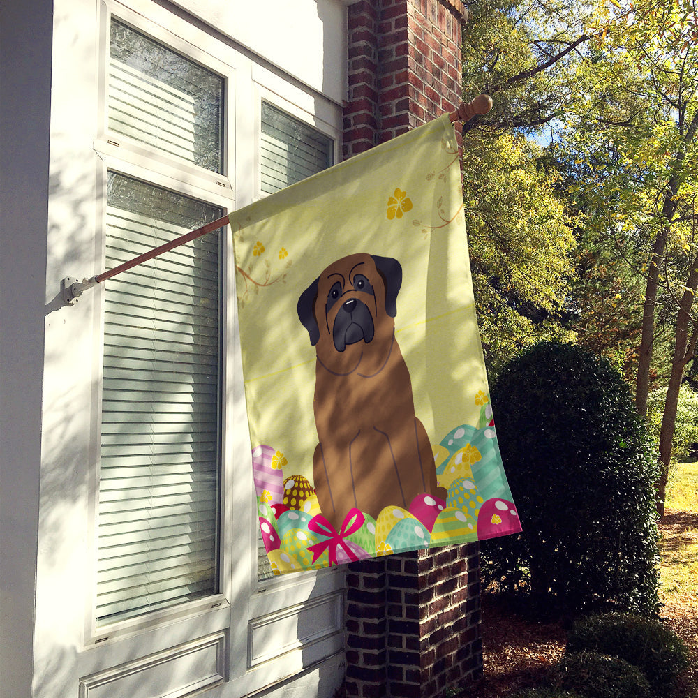 Easter Eggs Bullmastiff House Flag 28x40 Porch Sleeve Pole Decorative Outside Yard Banner Artwork Wall Hanging, Polyester