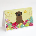 Easter Eggs Bullmastiff Greeting Cards Pack of 8 Blank Cards with Envelopes Whimsical A7 Size 5x7
