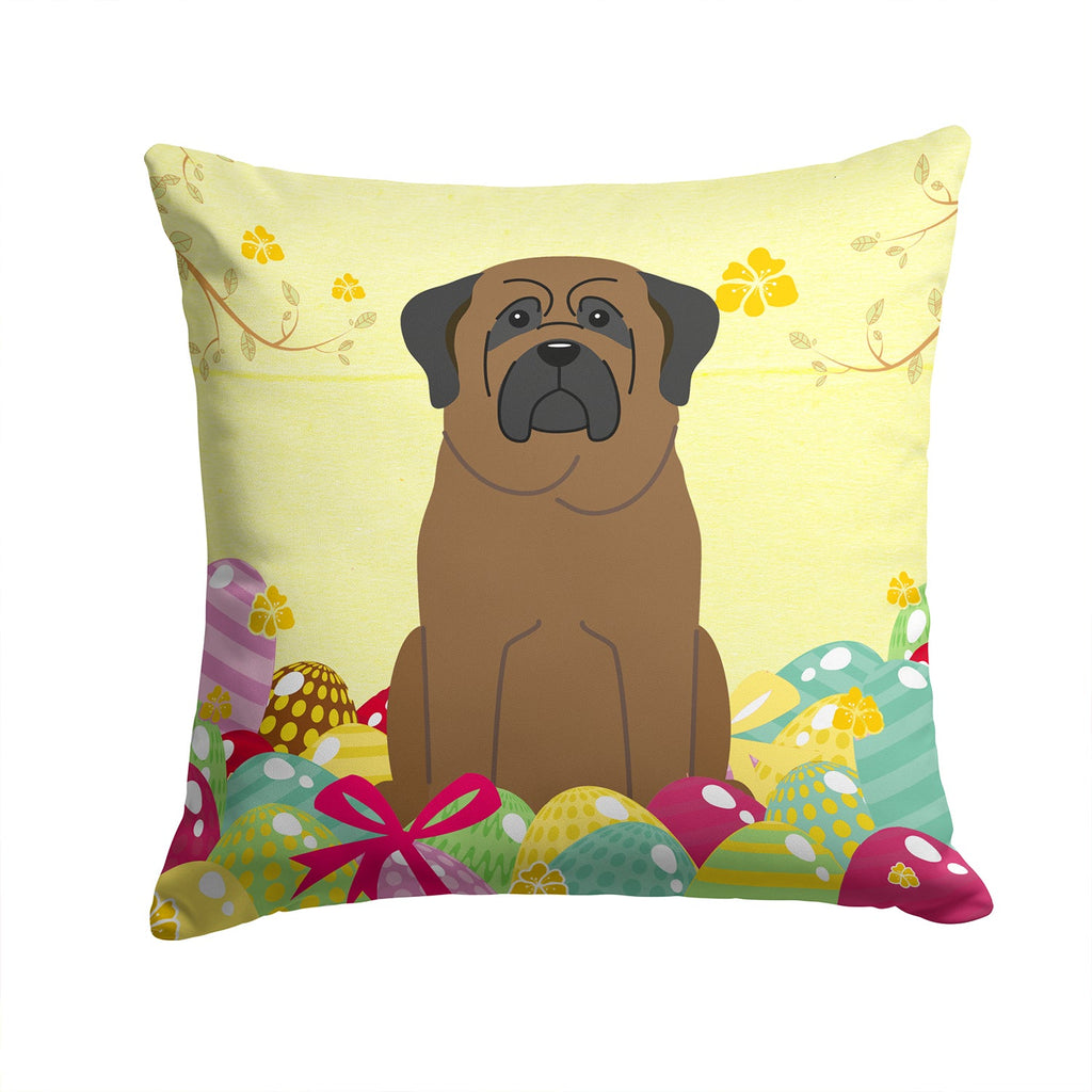 Easter Eggs Bullmastiff Decorative Throw Pillow 14x14 Indoor Outdoor Accent Cushion, Fabric Cover with Insert for Sofa, Bed, Porch & Living Room
