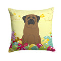 Easter Eggs Bullmastiff Decorative Throw Pillow 14x14 Indoor Outdoor Accent Cushion, Fabric Cover with Insert for Sofa, Bed, Porch & Living Room