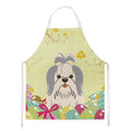 Easter Eggs Shih Tzu Silver White Apron Cooking Kitchen Server Baking Crafts Gardening for Adult Women Men, Unisex, Large, Multicolor