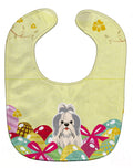 Easter Eggs Shih Tzu Silver White Baby Bib Easy-Clean Baby Bib Baby Feeding Accessory Baby Mealtime Essential, 10 x 13, Multicolor